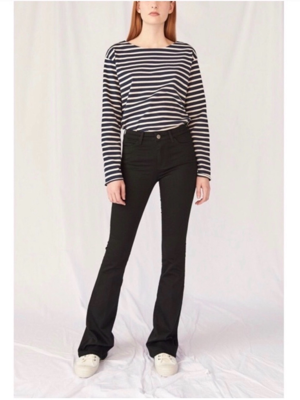 Mih Marrakesh 70’s Mid Rise Kick Flare Black Jeans